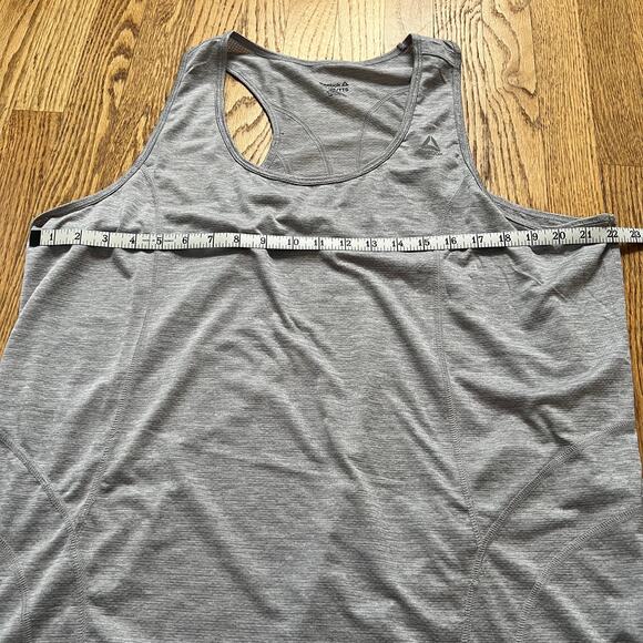 Reebok Plus Size Women's Heather Gray Athletic Racer Back Tank - 2X - Picture 5 of 6